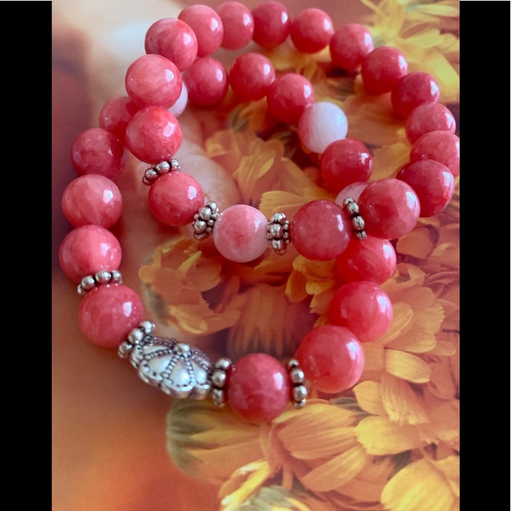 Semi precious beats/stone bracelets x 2